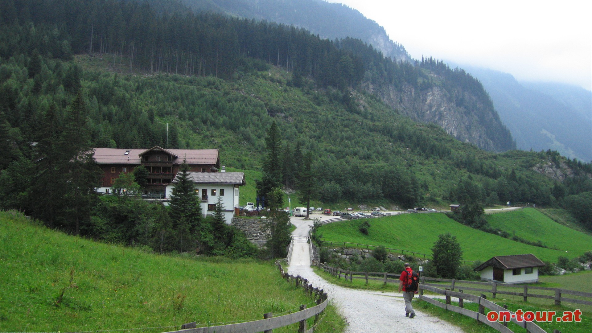 Zurck beim Ausgangspunkt Gasthof Breitlahner an der Schlegeis-Alpenstrae.