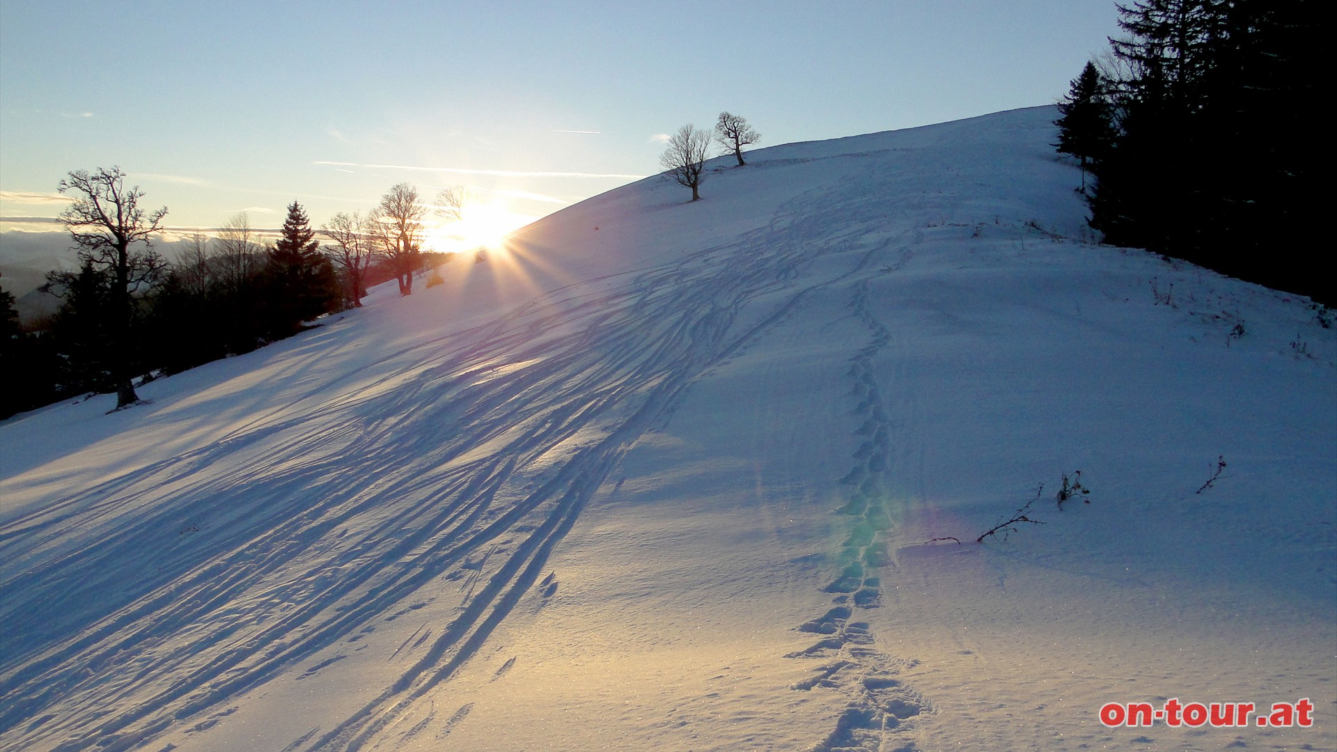 Die herrliche Abfahrt ber die Kalte Kuchl gehrt sicherlich zu den schnsten der Trnitzer Alpen. Nach Neuschneefllen ist die Strecke ein Hochgenuss.