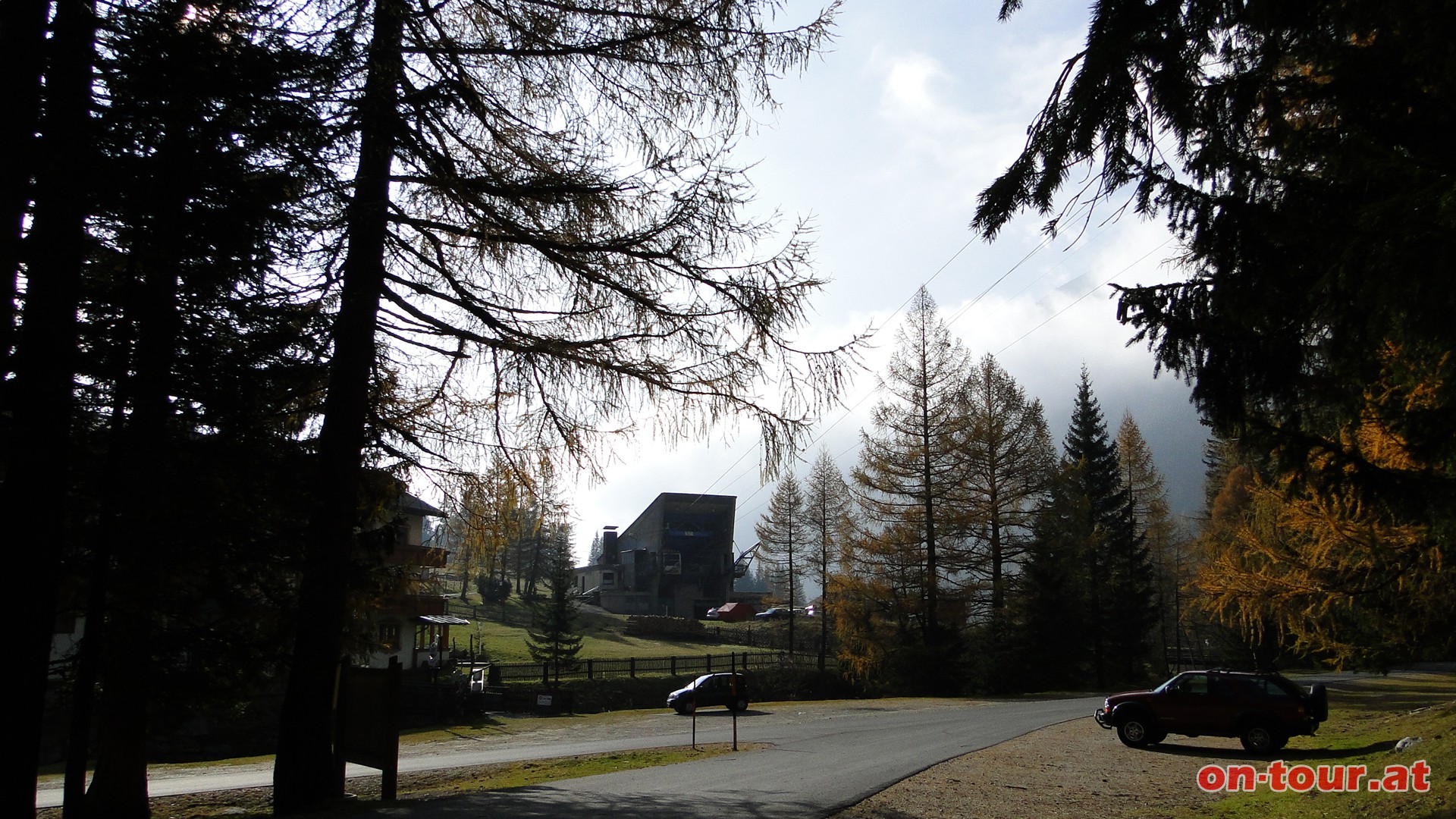 Tourstart; Parkplatz bei der Ankogelbahn im Seebachtal.