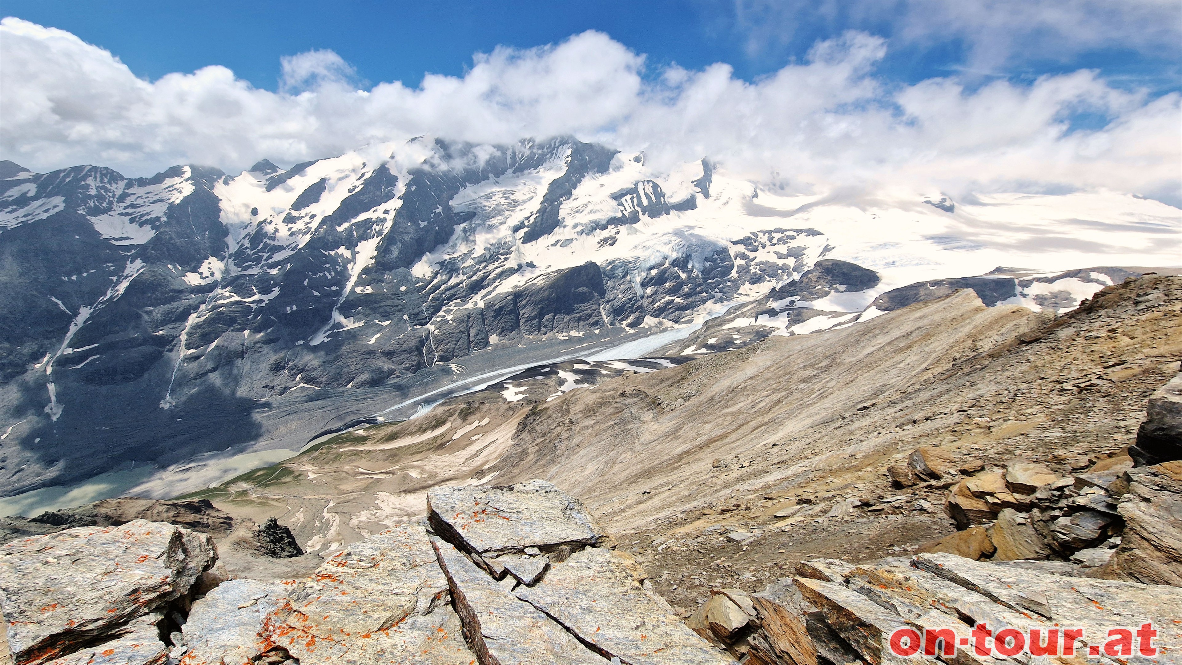 Fuscherkarkopf; SW-Panorama zum Groglockner.