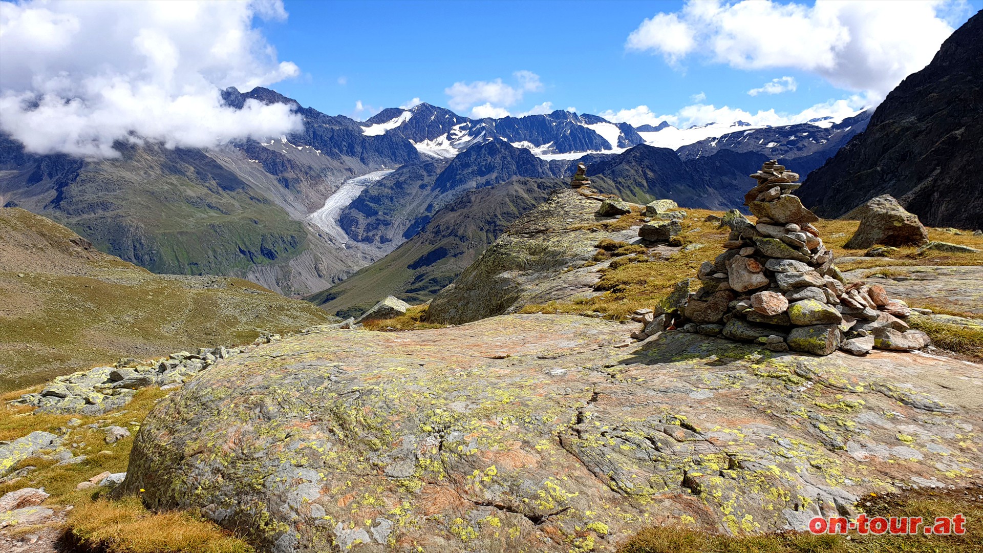 Rckblick ins Kaunertal zum Zungenende des Gepatschferners.