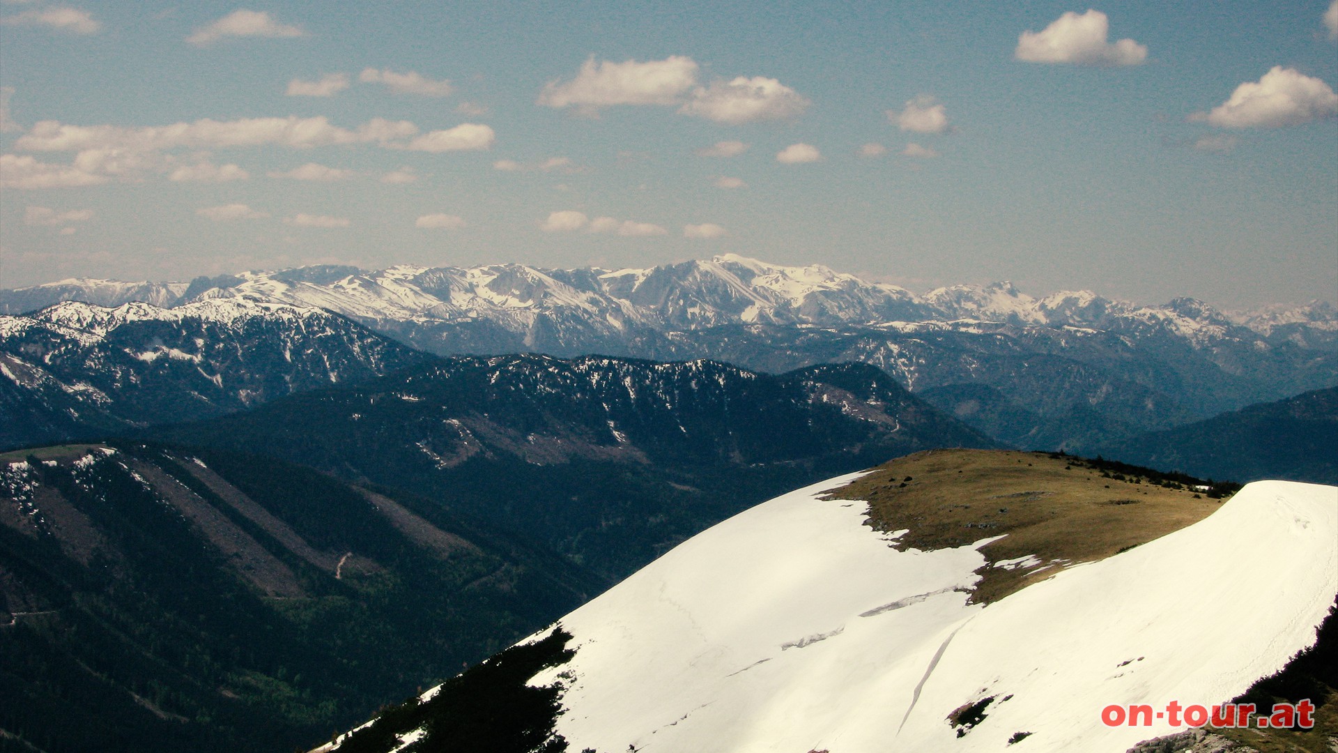 Ein grandioser Rundblick. Der Hochschwab im Sdwesten.