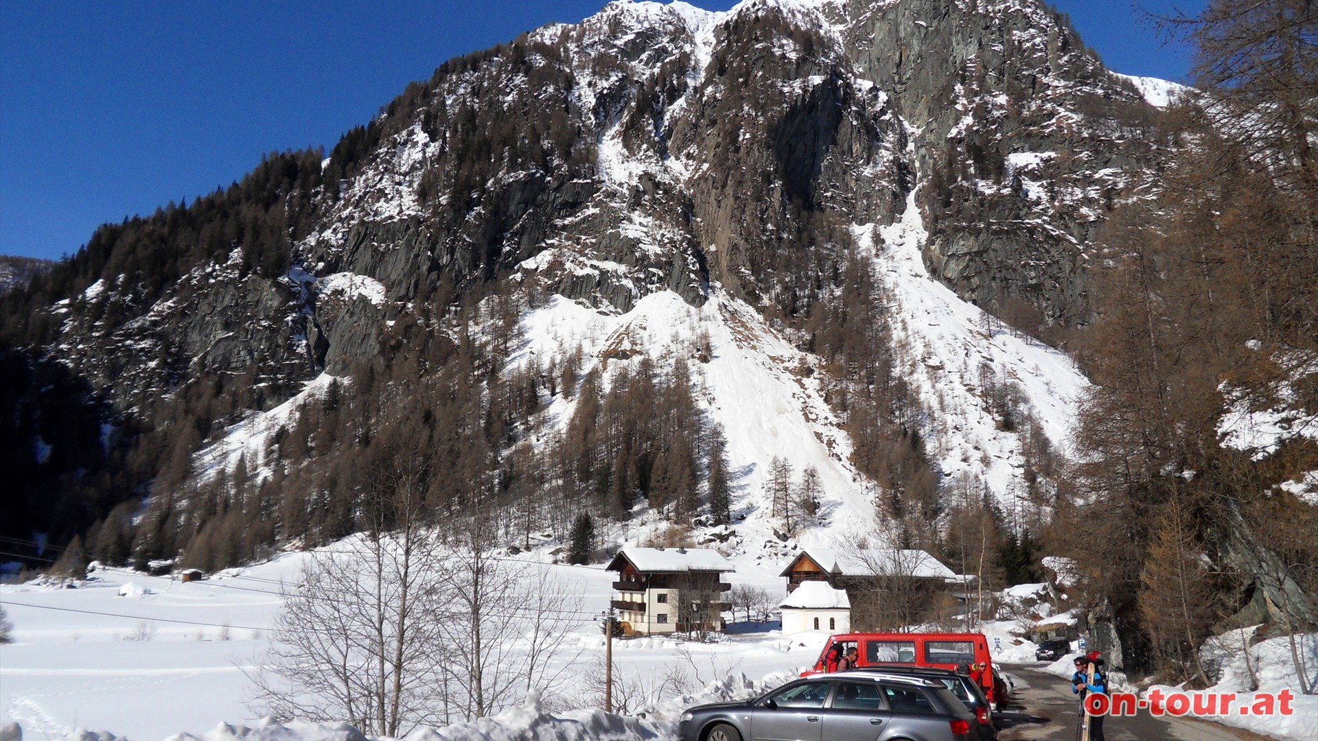 Tourstart; Parkplatz in Strden; erreichbar ber Prgraten und Hinterbichl.