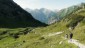 Rckblick zu den Lechtaler Alpen; links die Wetterspitze, in der Mitte die grasberzogene Peischelspitze, danach die Grietaler Spitze und rechts hinten die Fallesinspitze.