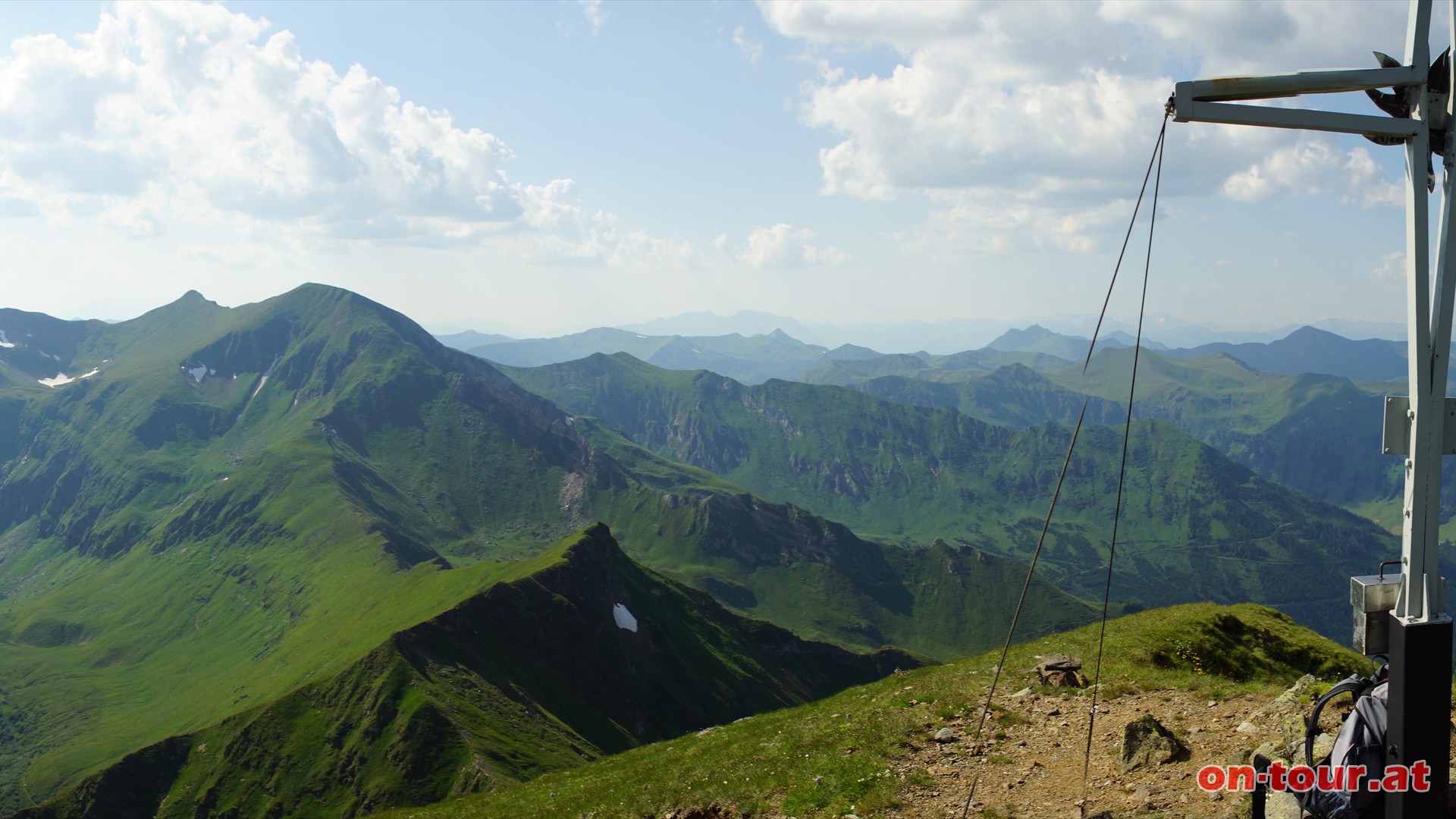 Grohansl; 2.315m, Blick nach NW, Hohenwart und Eiskarspitz (links)