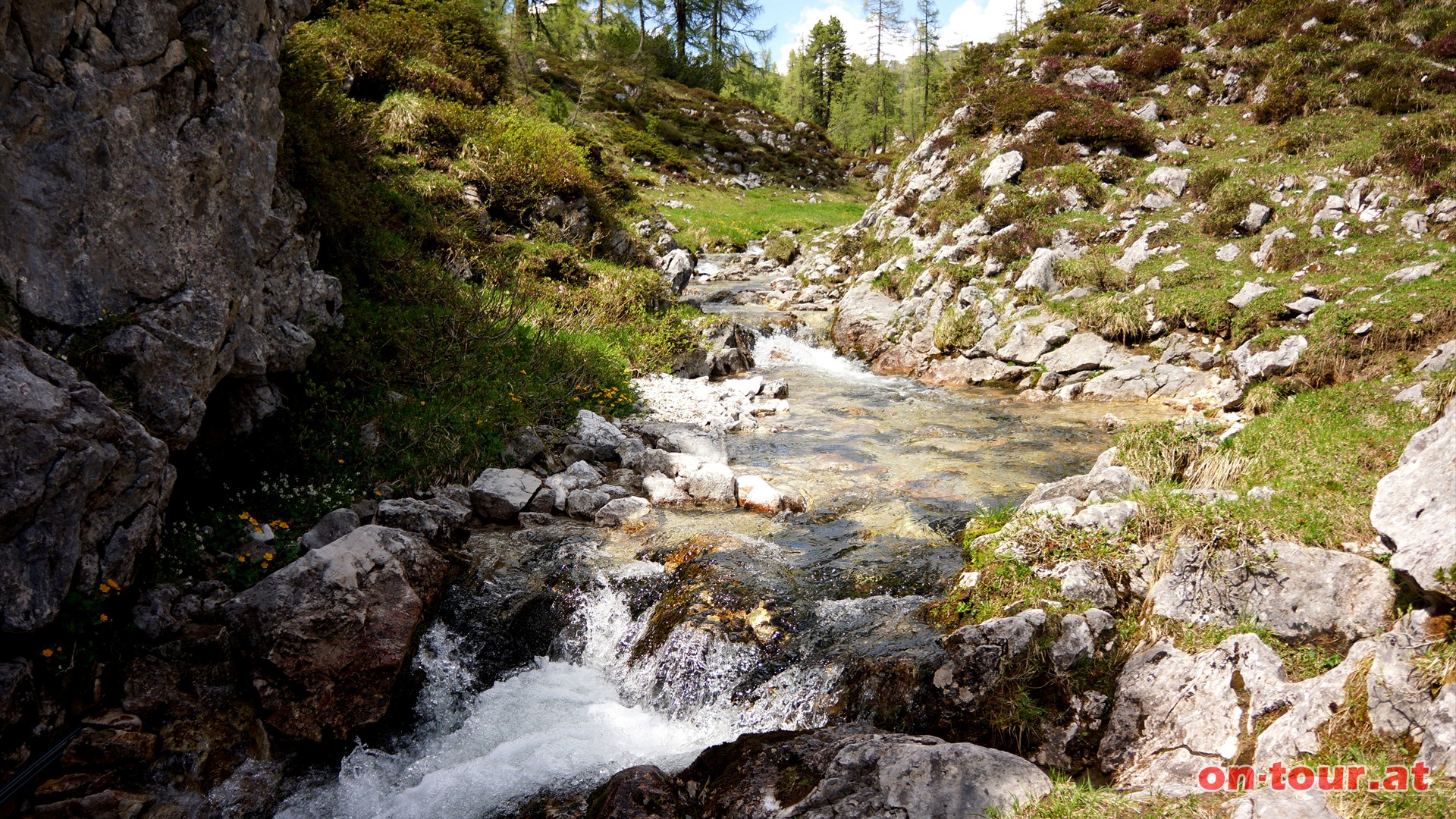 Noch vor der Liezener Htte vereinigt sich der Wanderweg mit dem Goldbachl.