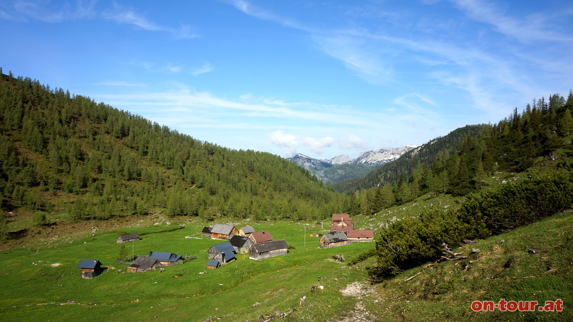 Weiter Richtung Osten. Rckblick zur Niederhttenalm.