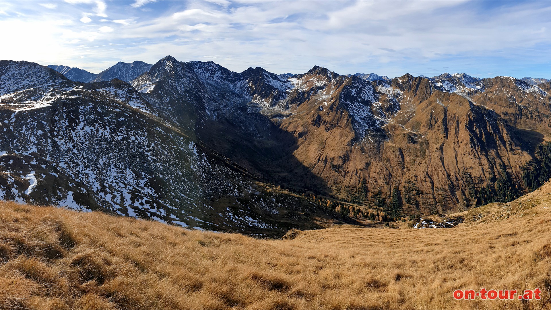 Gamskarspitze; SW-Panorama mit Melleck, Krautwasch, Schafdach,......