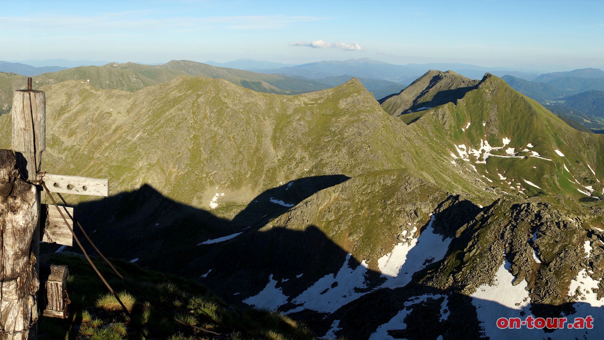 Hochweberspitze; SO-Panorama mit Gigler, Kegeleck, Gastrumerhhe und Gstoder (l. nach r.).