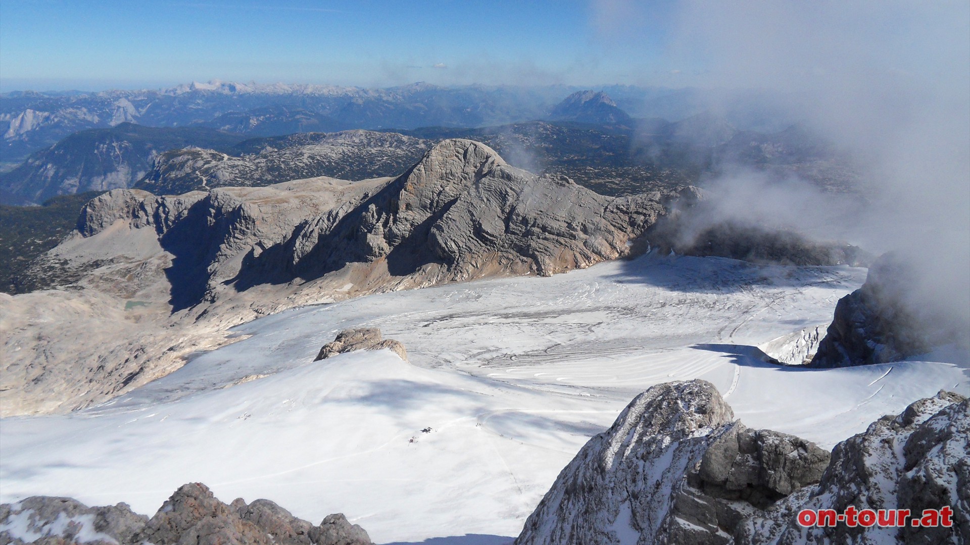 Hoher Dachstein; Hallsttter Gletscher und Hoher Gjaidstein.