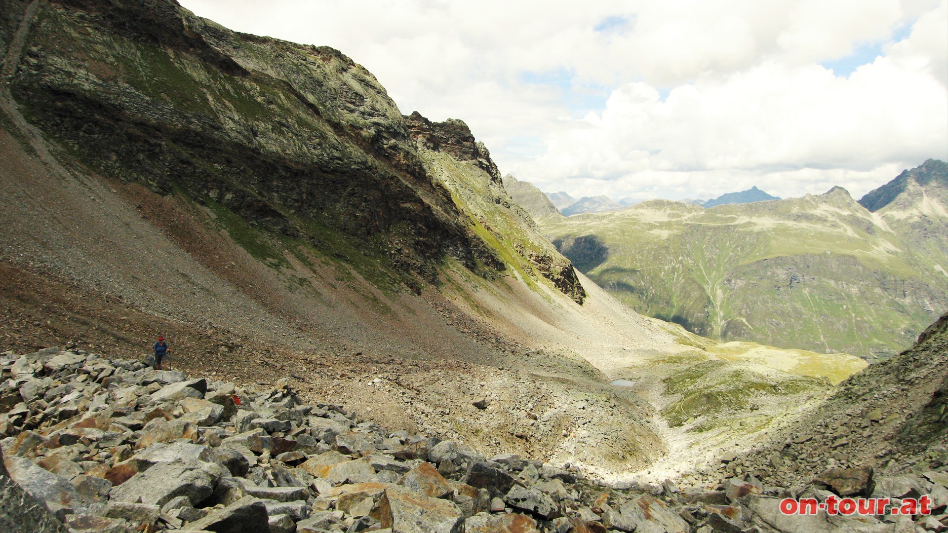 Blockschuttfelder vor der Radschulter.