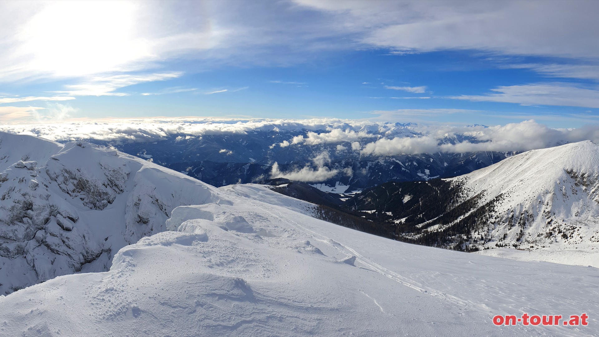 Kesseleck; W-Panorama mit Lerchgraben und Wlzer Tauern.