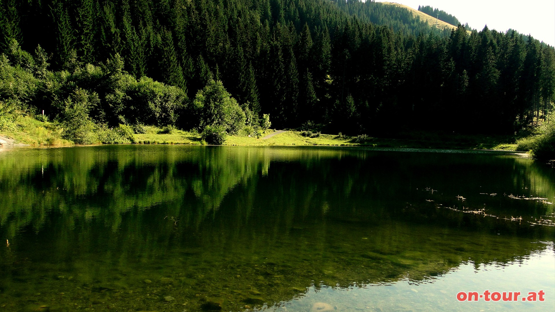 Bei der Bahn-Mittelstation befindet sich der idyllische Schlosserbergsee.