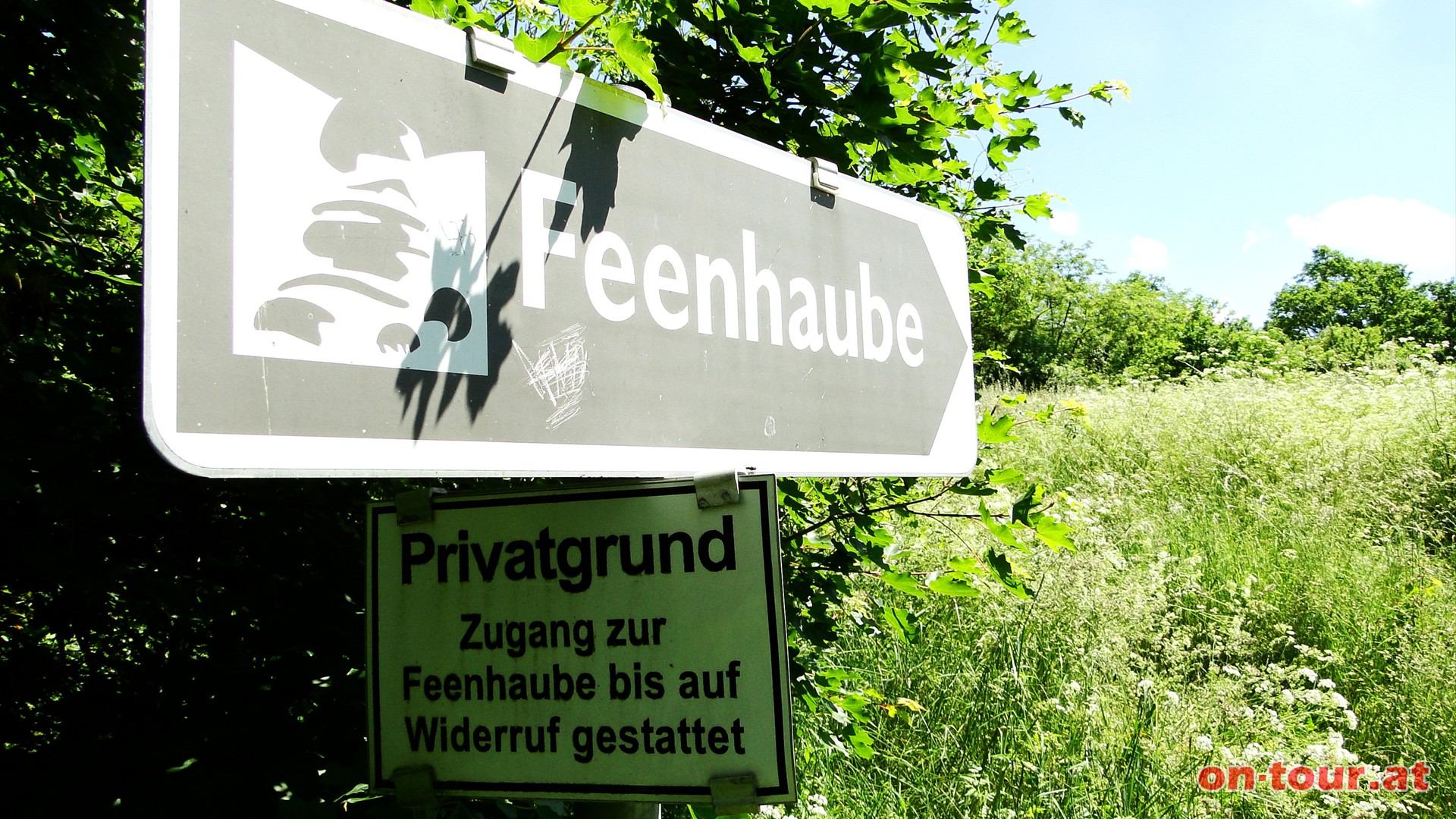 Wieder hinunter zum Weg und neben dem Naturdenkmal -Heideflche- bis zum Abzweig -Feenhaube-.