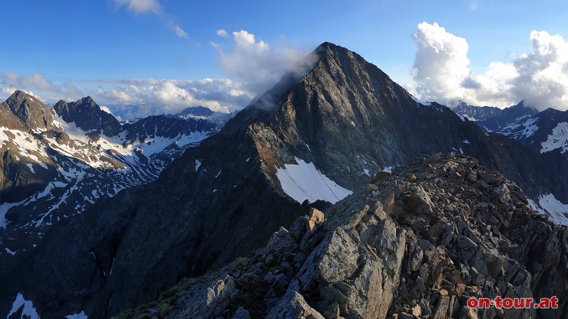 Kreuzkopf; SW-Panorama mit dem Groen Hornkopf.