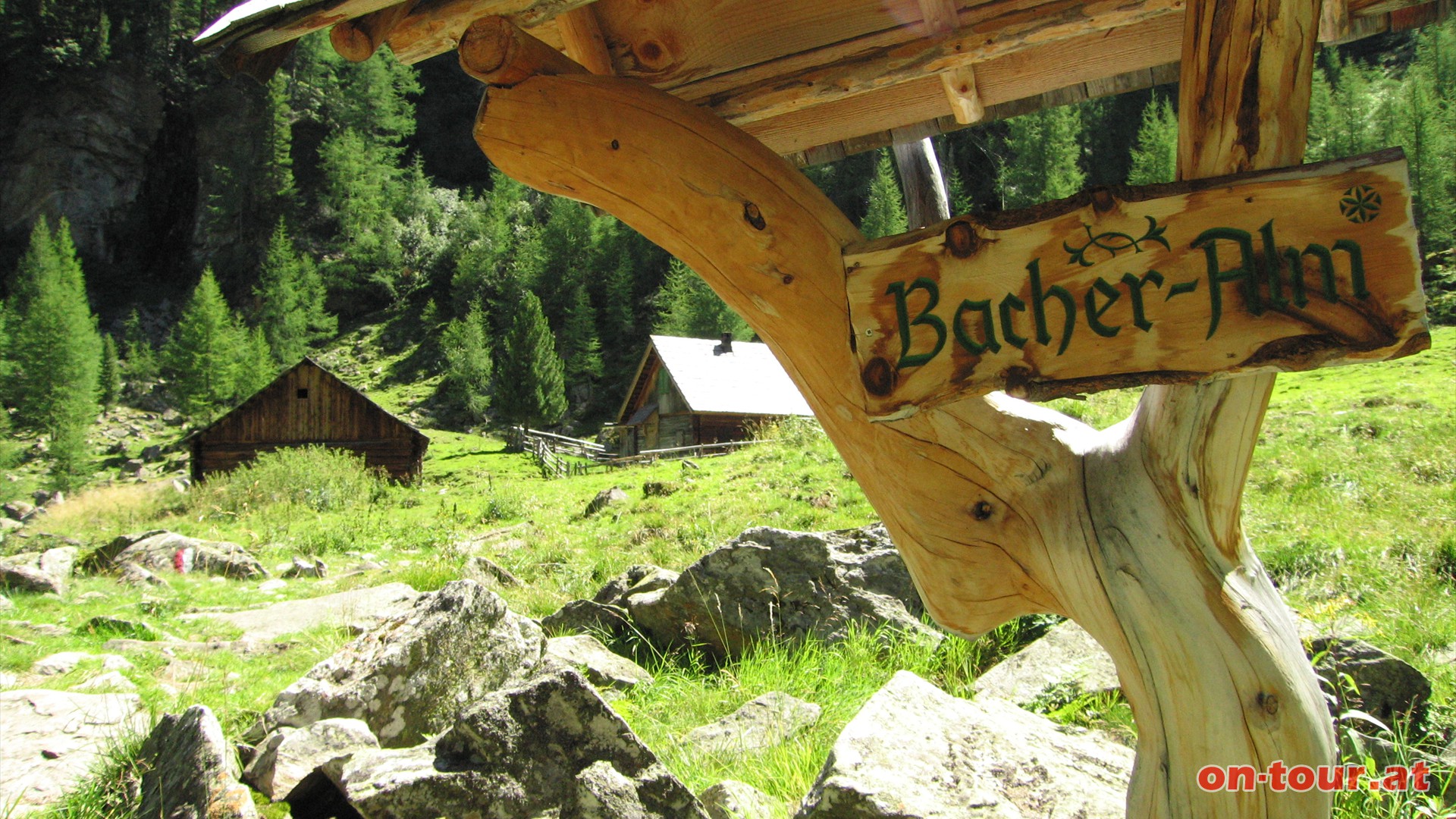 Nach der Unteren-Bacheralm folgt die hbsch gelegene Obere-Bacheralm.