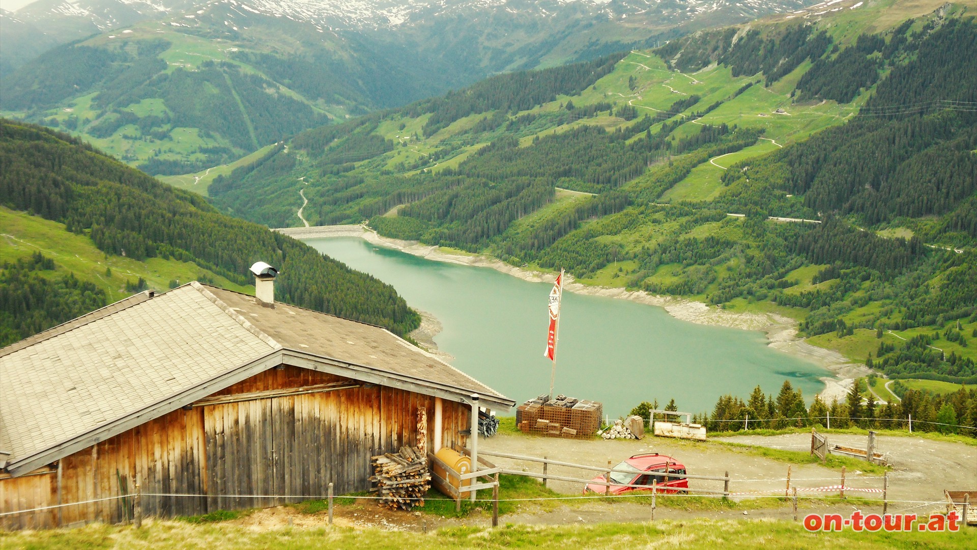 Zurck bei der Gletscherblick-Alm. Weiterer Rckweg wie Anstieg.