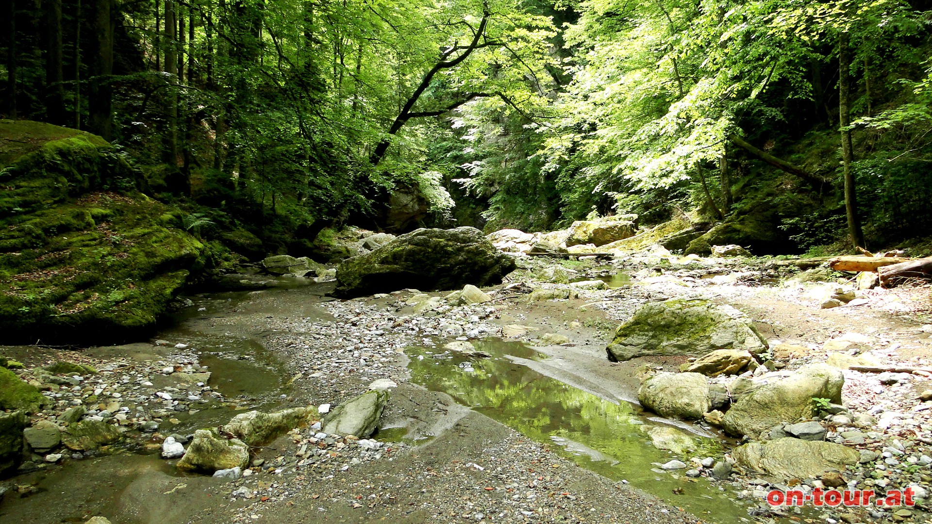 ... sich der der Gesamtcharakter der Klamm zwar nicht wesentlich; der Wasserstand danach allerdings schon.