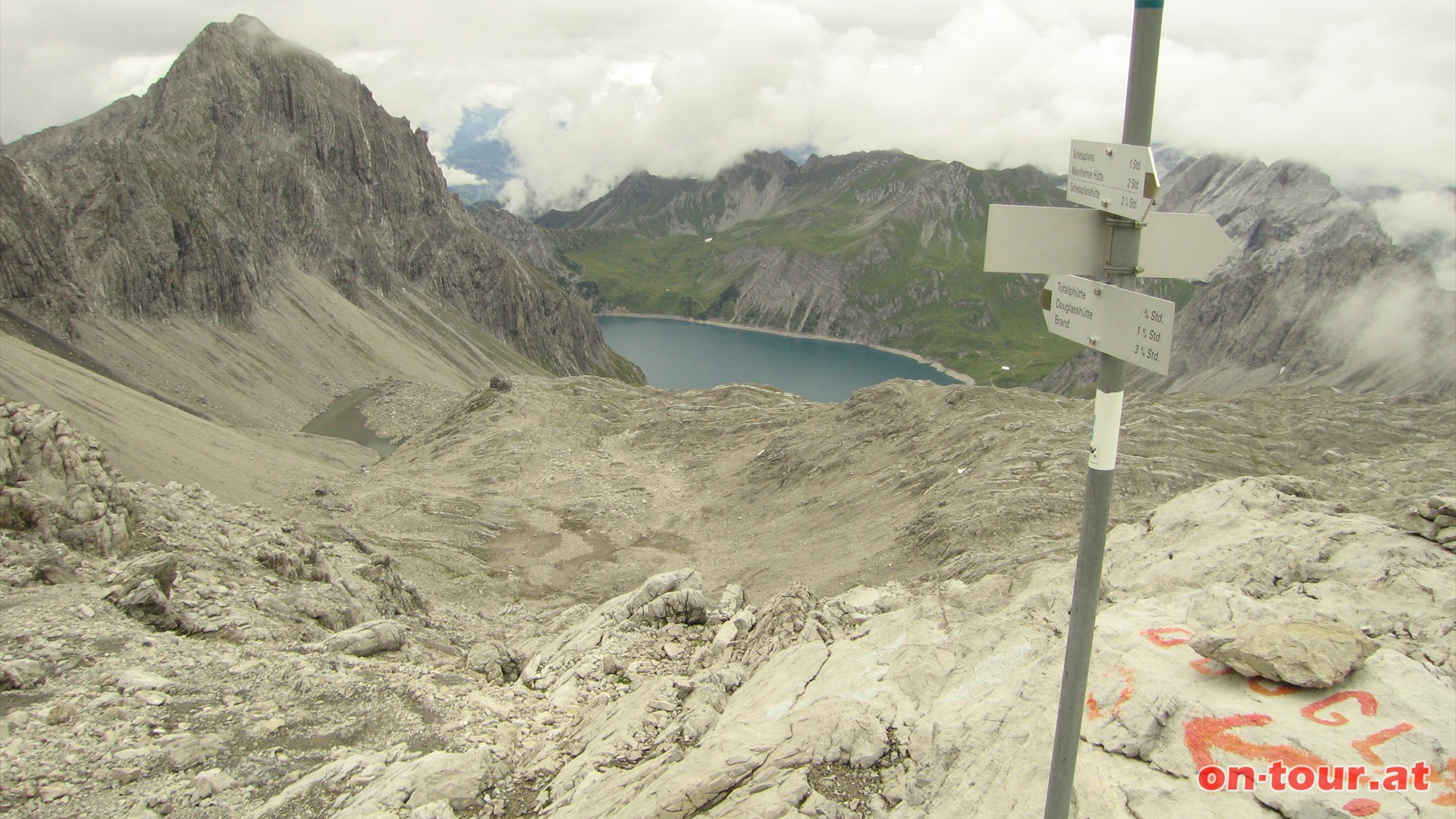 Aufstieg zur Schesaplana. Rckblick zum Lnersee.