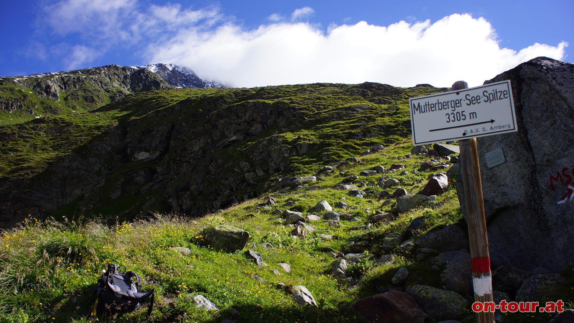 Nicht Richtung -Mutterberger See Spitze-, sondern links bergauf.