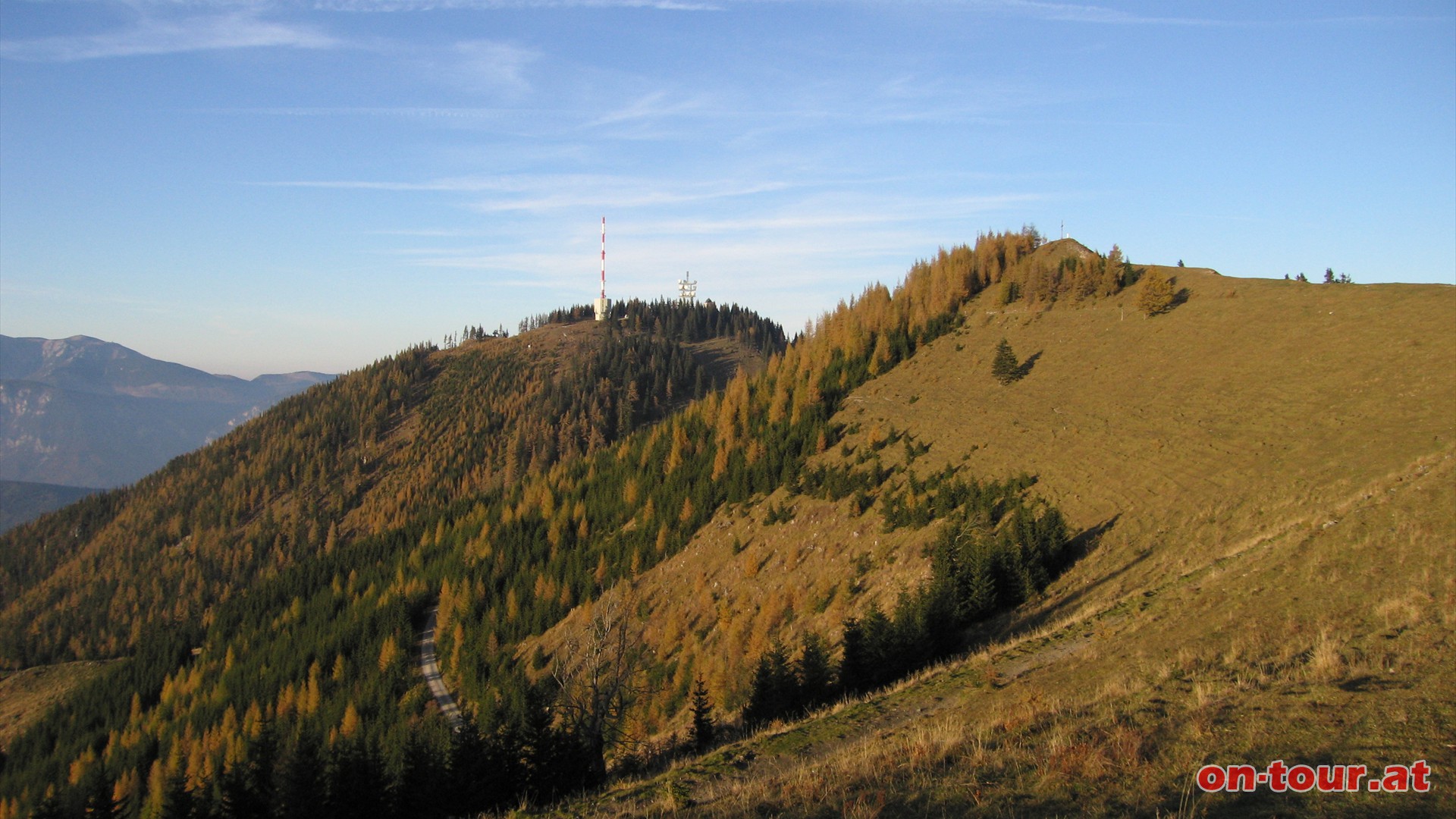 Rckblick zum Sonnwendstein und Erzkogel.