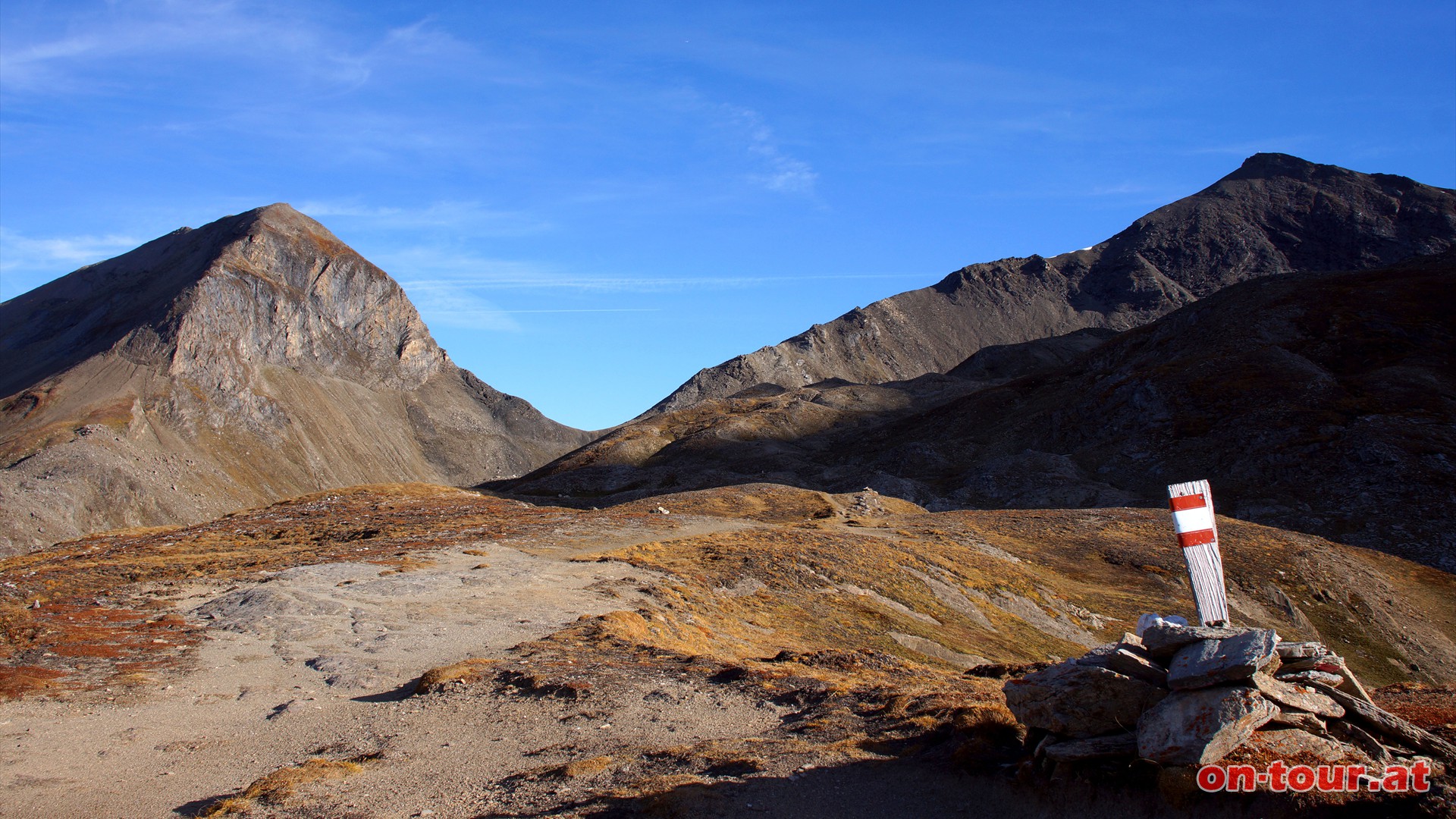 Trgeralm. Spielmann (rechts) und Schartenkopf (links).