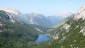 Rckblick zum Diebachstausee, rechts die Kallbrunnalm und im Hintergrund die Leoganger- und rechts die Loferer-Steinberge.