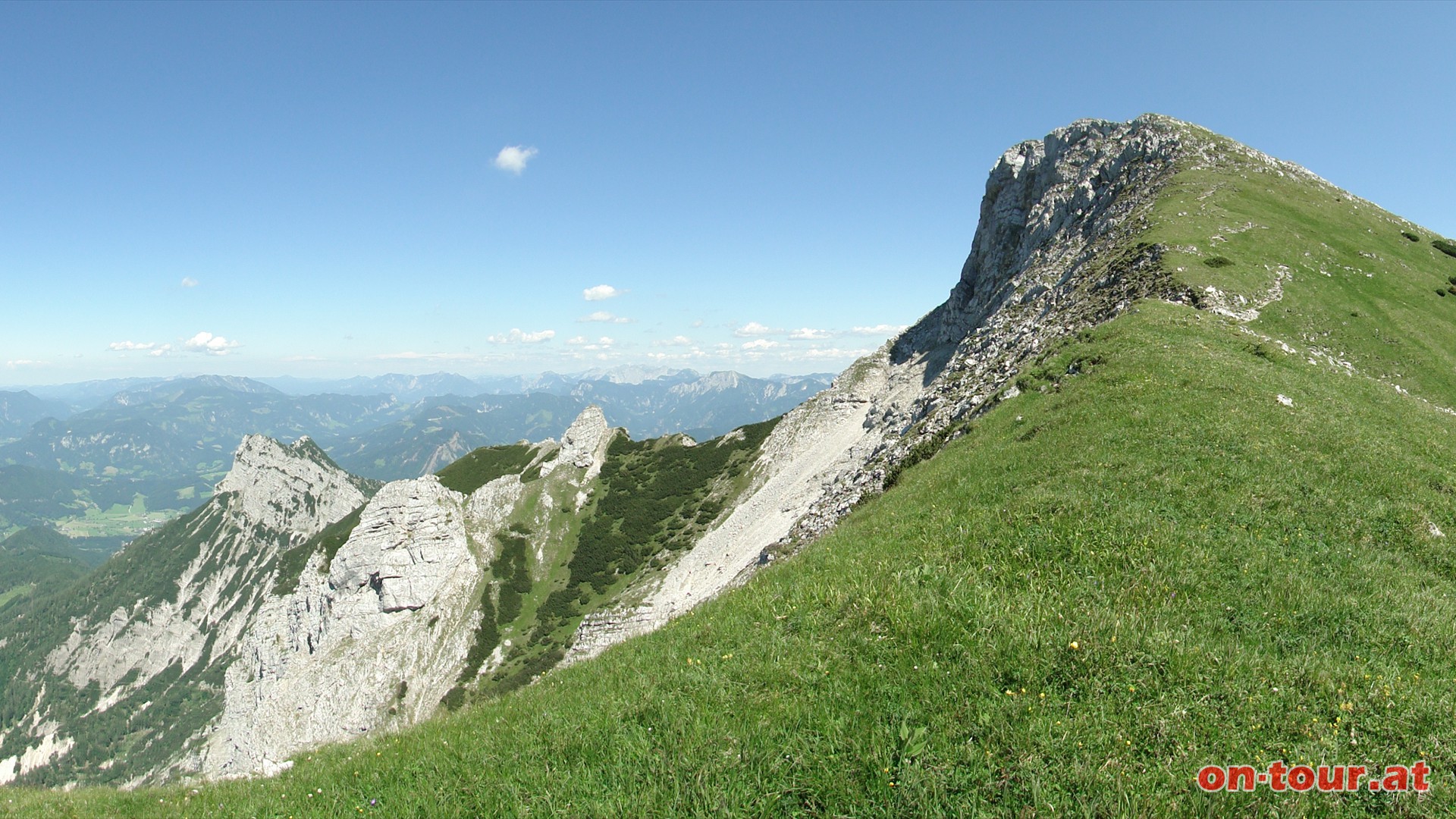 Grasmatten zum Gipfel.