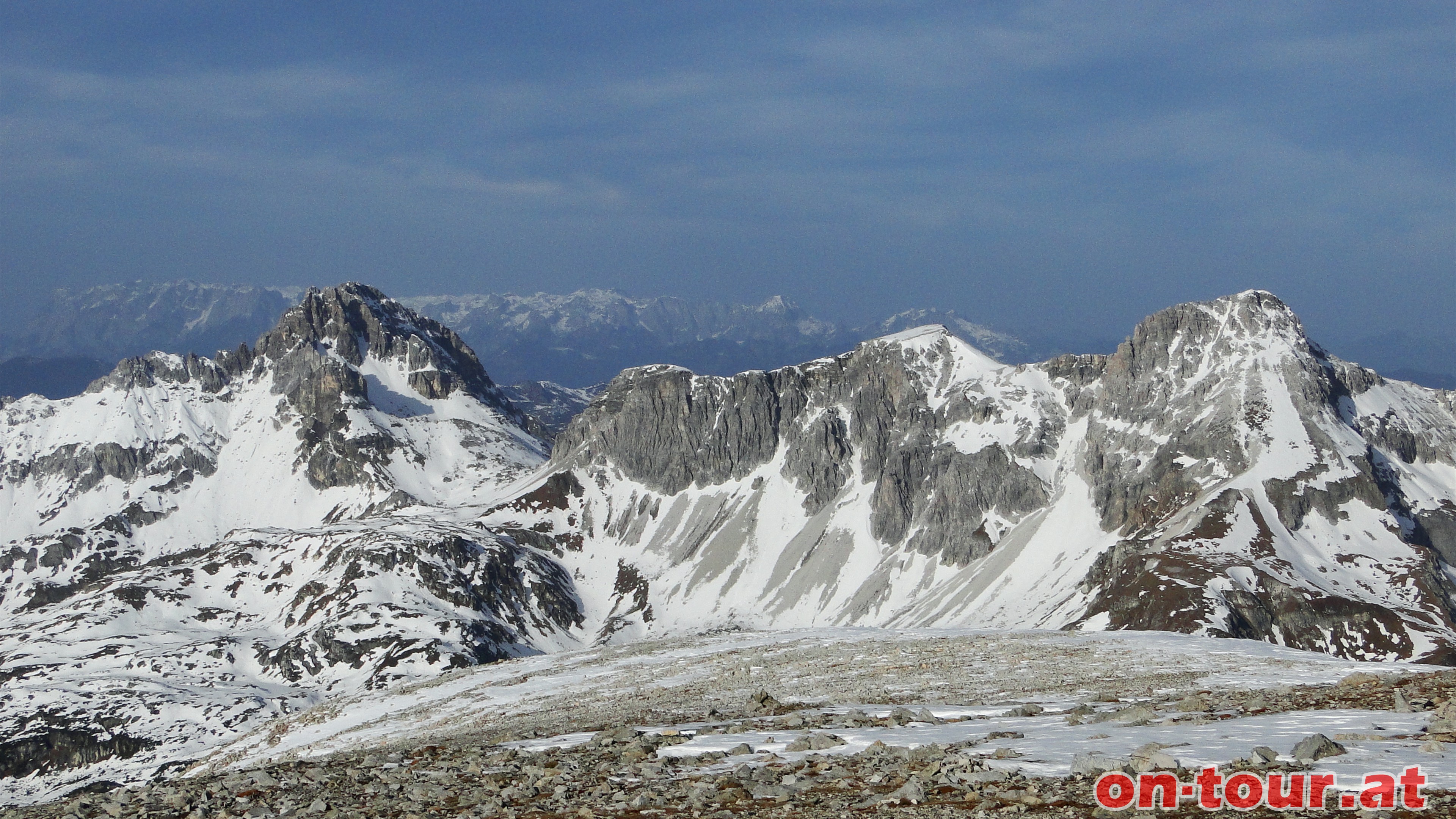 Und im Norden unsere Altbekannten; Faulkogel, Windischkopf und Mosermandl (von li. nach re.).